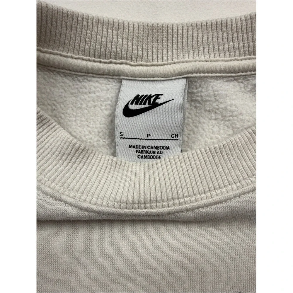 Nike Cropped Sweatshirt Womens Small White Center Swoosh Pullover